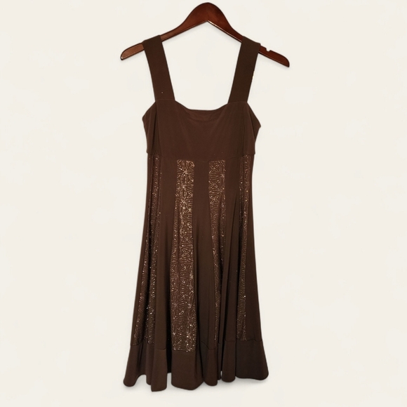 Dressbarn Brown 2-Piece Dress Set w/ Jacket | Size 4‎ | Classic Career or Church - Picture 3 of 6